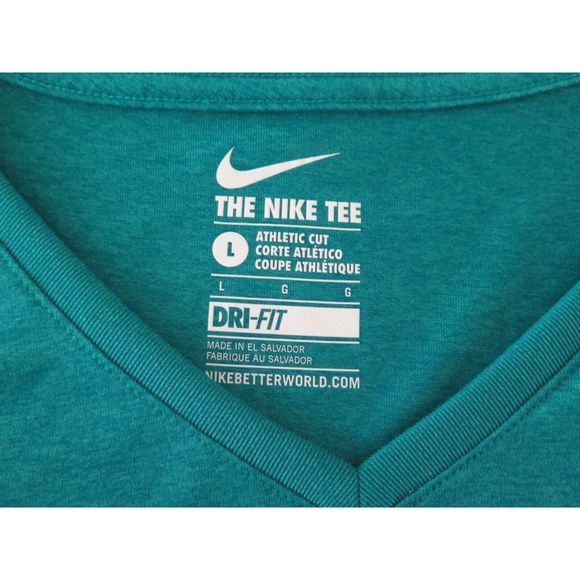 Nike Legend 2.0 684683-309 Womens Sz L Green V-Neck Training Tee Volt - Picture 2 of 4